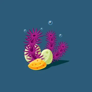 Coral And Polyp Stock Illustration