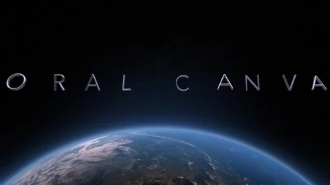 Coral canvas 3D title animation on the planet Earth background Video stock 255975476