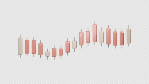 Coral Ceramic Candlestick Chart - Transparent 4K Loop Video stock 347063646