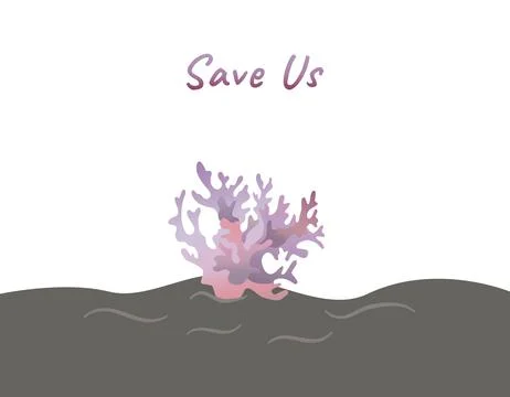 Coral colony vector for global warming campaign Stock Illustration
