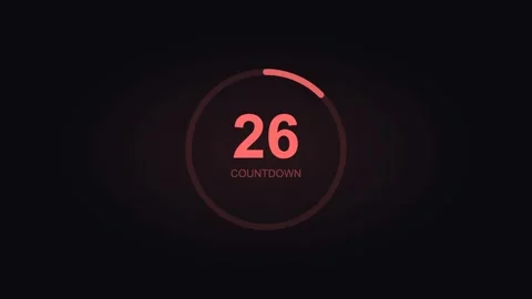 Coral countdown timer displaying time counter metrics. Professional motion Stock Footage 342625376