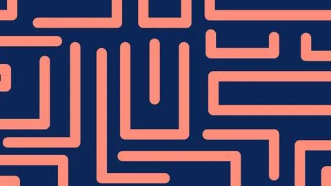 Coral geometric maze background イラスト素材
