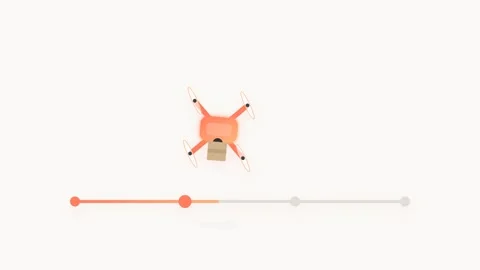 Coral Gradient Autonomous Drone Delivery Status Tracker Animation Stock-Footage 346202481