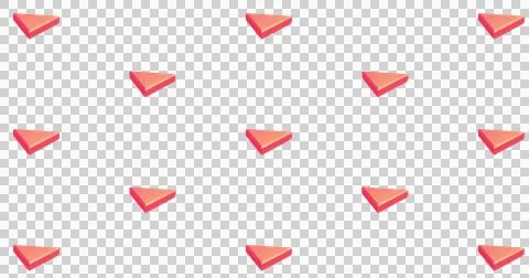 Coral isometric triangular prisms are floating on transparent backdrop, showing 写真素材