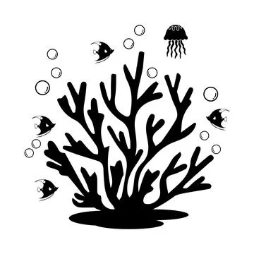 Coral logo design template Stock Illustration