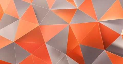 Coral Orange Abstract Polygonal Surface Stock Footage 72396646