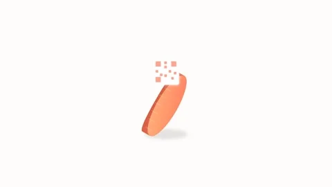 Coral Orange Pill Bottle Cap Twisting Open with Glowing QR Code Digital Pre.. Stock-Footage 346202072