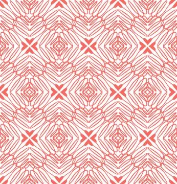 Coral pink hearts seamless pattern. Vector illustration Stock Illustration