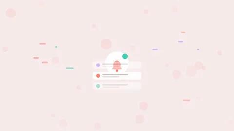 Coral Push Notifications Flat Design Seamless Loop Animated Background For Stock Footage 342459038