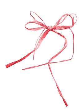 Coral raffia bow Stock Photos