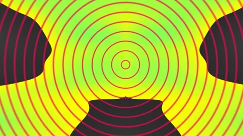 Coral red and dark blue oval shapes create a swirling optical illusion Stock Footage 342870530