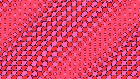 Coral Red Geometric Matrix Halftone Loop Stock Footage 342585284