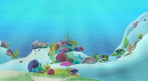 Coral Reef Background Stock Illustration