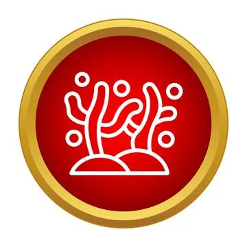 Coral reef ecosystem underwater flat style icon 库存插图