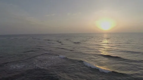 Coral reef flight over at sunset - Red Sea Stock Footage 39660688