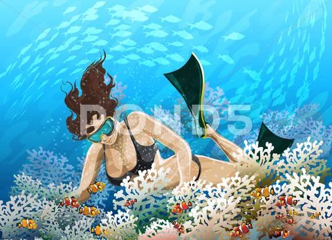 Coral reef Stock Illustration