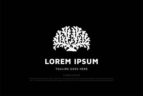 Coral Reef or Brain Neuron Logo Design Vector Иллюстрация