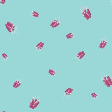 Coral reef seamless pattern with bubbles. Marine plants background. Vector il Stock Illustration