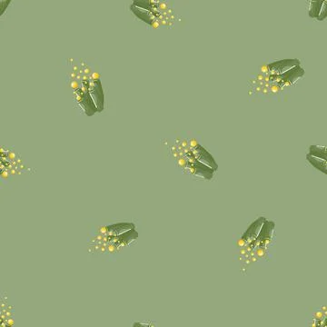 Coral reef seamless pattern with bubbles. Marine plants background. Vector il Illustrazione stock