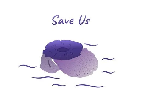 Coral reef vector for global warming campaign Stock Illustration