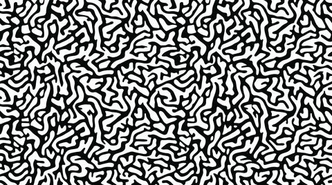 Coral turing reaction diffusion pattern in black and white. 스톡 일러스트