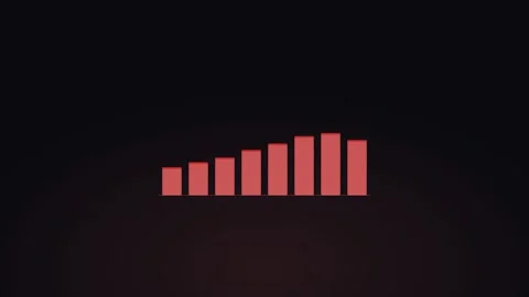 Coral vertical bar chart displaying business data metrics. Professional motion Stock Footage 342626142