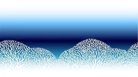 Corals and sea vector seamless pattern. Underwater background. Stock Illustration
