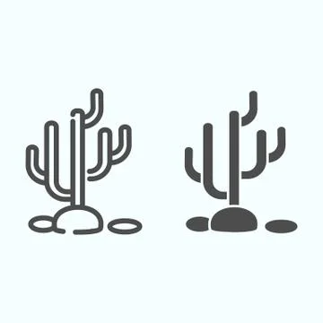 Corals line and solid icon. Sea Underwater World Plants illustration isolated on Stockillustratie