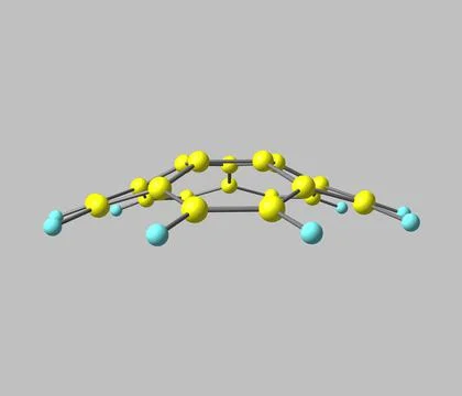 Corannulene molecule isolated on gray Stock Illustration