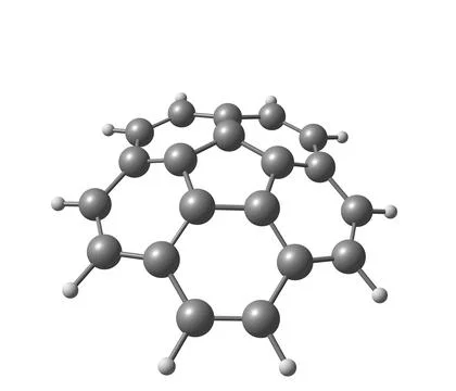 Corannulene molecule isolated on white Stock Illustration