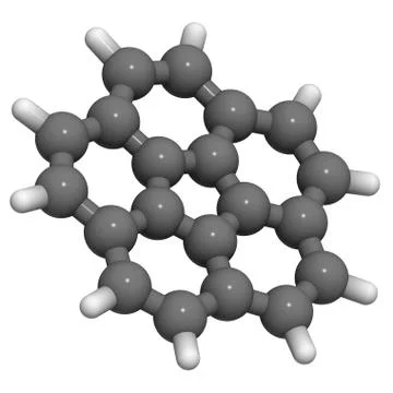 Corannulene polycyclic, molecular model Stock Illustration