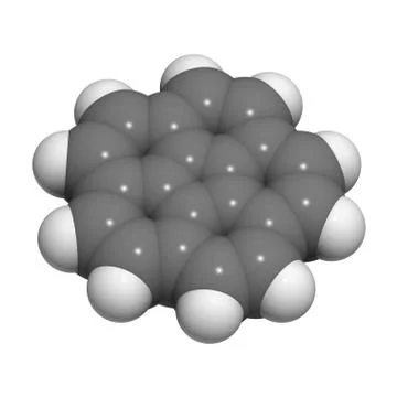 Corannulene polycyclic, molecular model Stock Illustration