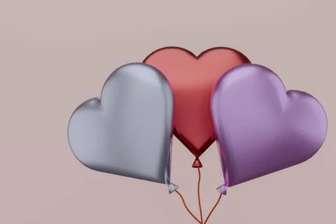 Corazones render 3D Stock Illustration