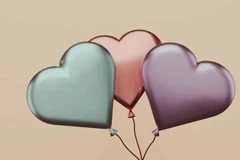 Corazones render 3D Stock Illustration