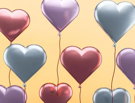 Corazones render 3D Stock Illustration