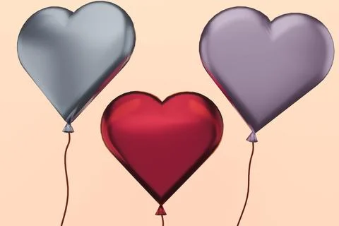 Corazones render 3D Stock Illustration