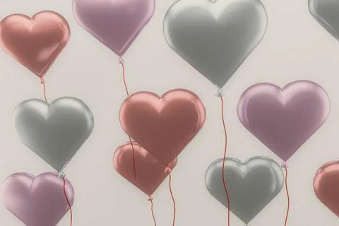 Corazones render 3D Stock Illustration
