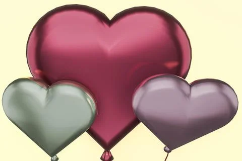 Corazones render 3D Stock Illustration