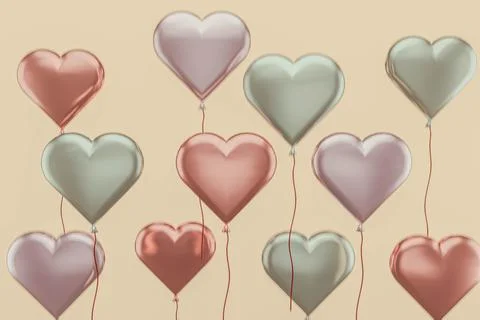 Corazones render 3D Stock Illustration