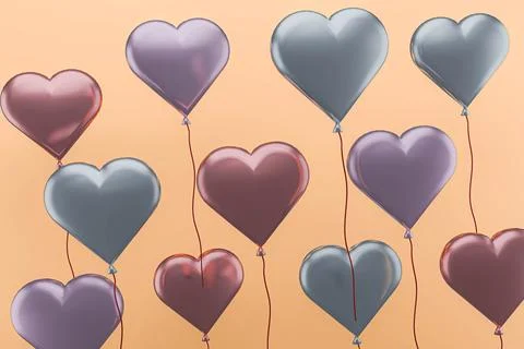 Corazones render 3D Stock Illustration