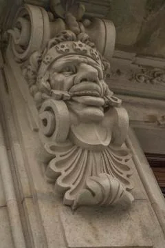 Corbel Face with Key Stock Photos