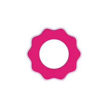 Corcle wavy edge stamp and decorative sticker icon template with place for yo 스톡 일러스트