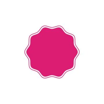 Corcle wavy edge stamp and decorative sticker icon template with place for yo 스톡 일러스트
