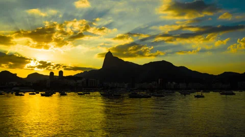 Corcovado by nightfall Stock Footage 35554887