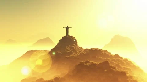Corcovado Sunset 3 Stock Footage