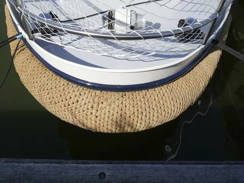 Cord on the bow of the boat Stock Photos