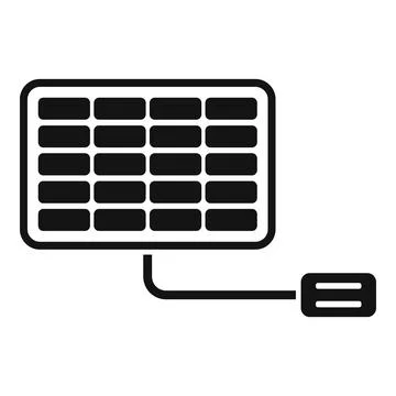 Cord connect solar panel icon simple vector. Thermal cell Stock Illustration