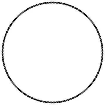 Cord or rope vector circle Symbol in black. Stock Illustration