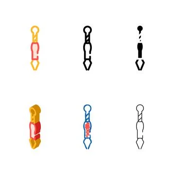 Cord for play set game with cat color icon vector Stock Illustration