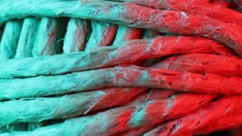 Cord rolled up into a ball Stock Footage 327968406
